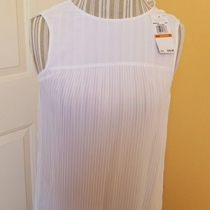 Michael Kors white pleated Blouse
